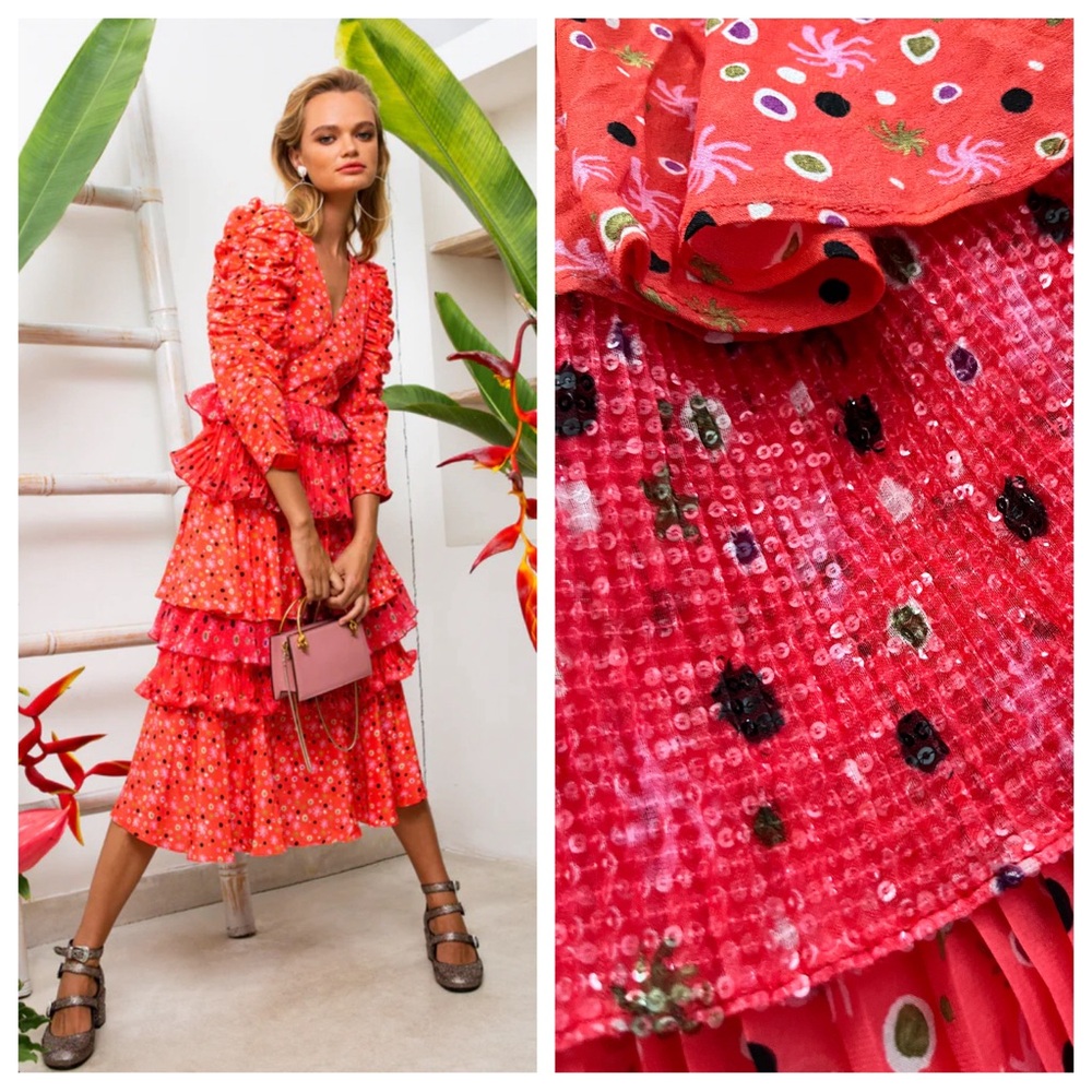 CeliaB Red Sequin Maxi Dress